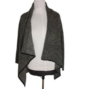 Atmosphere Herringbone Cardigan Open Front Drape ‎ Sweater SKUW611